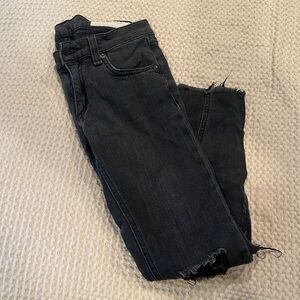 rag & bone charcoal cropped distressed jeans